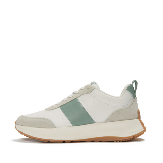 Fitflop white/sage F-MODE FLOW LEATHER/SUEDE trainer