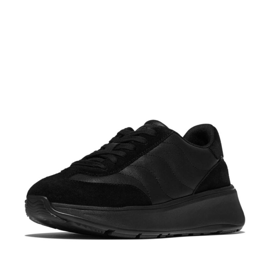 Fitflop black T-TOE WAVE LEATHER/SUEDE sneaker