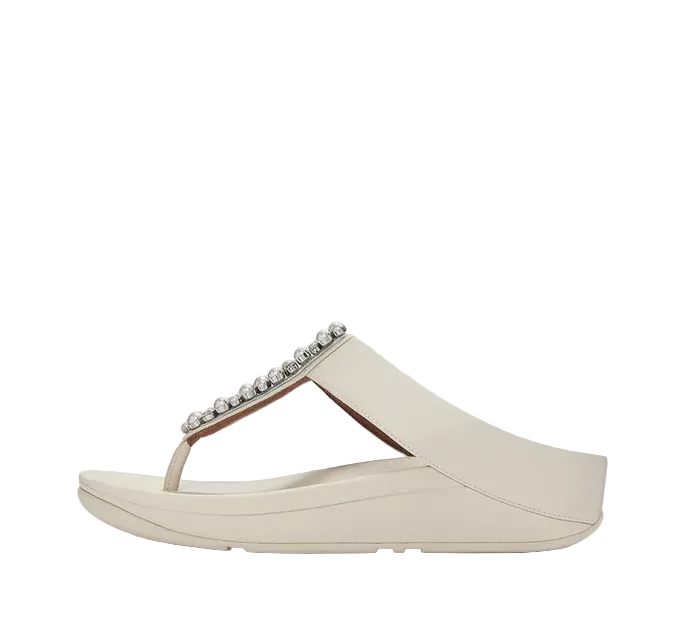 Fitflop Fino Pearls & Crystals Toe-Post Sandal - Paris Beige