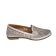 Gia Silver Grey Leather Cut Out Loafer – side view