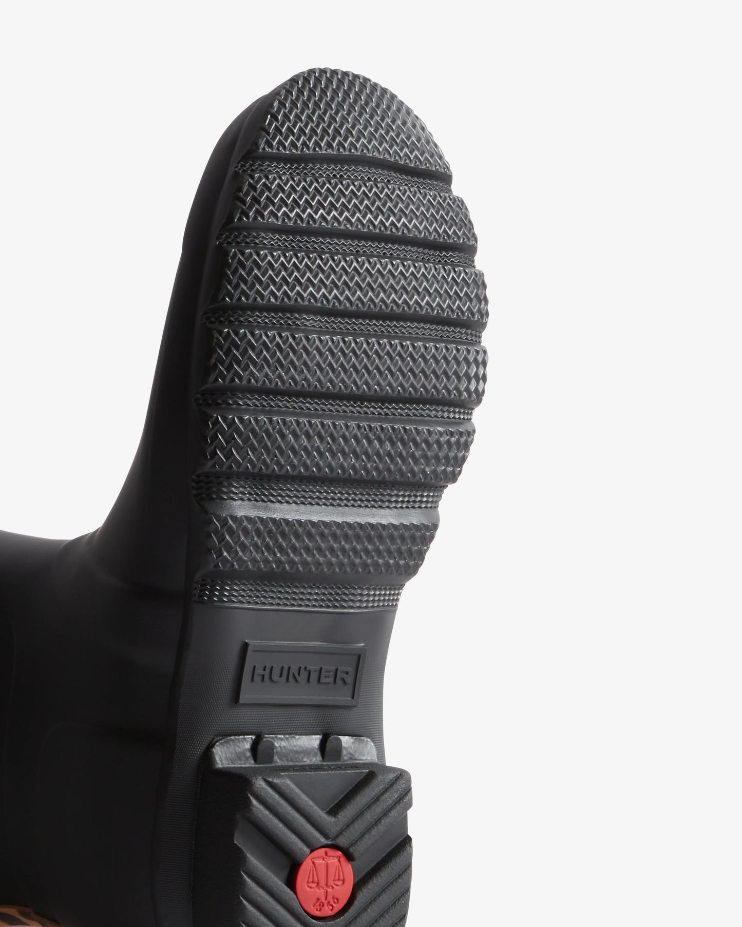 Hunter Original Tall Leopard Backstrap Boot - Black