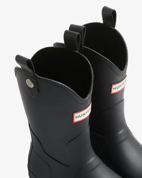 Hunter Original Cowboy Wellington Boot - Black – detail shot