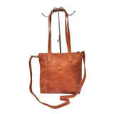 Gia Leather Tan/leopard Tote Bag – side view