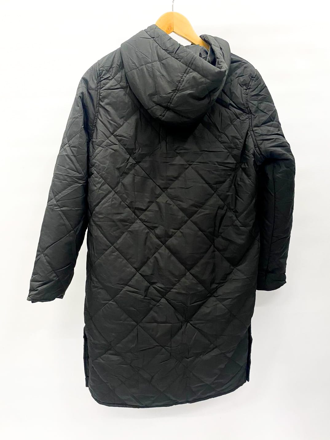 Queue black long puffer jacket