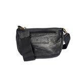 Gia Leather Black Moonbag – side view