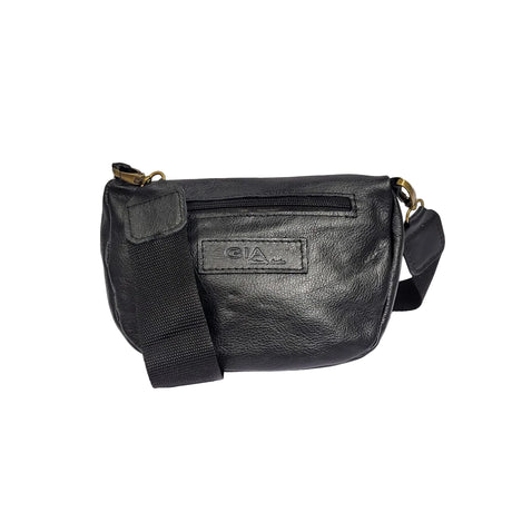 Gia Leather Black Moonbag – side view