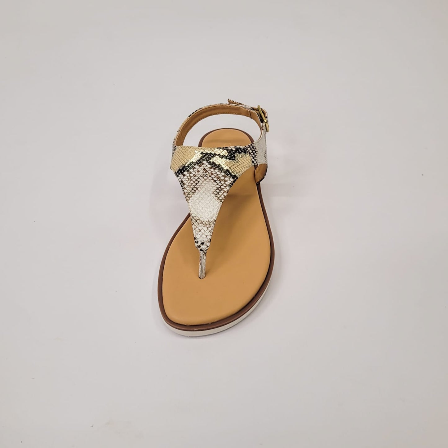 Gia leather snake print toe thong sandal