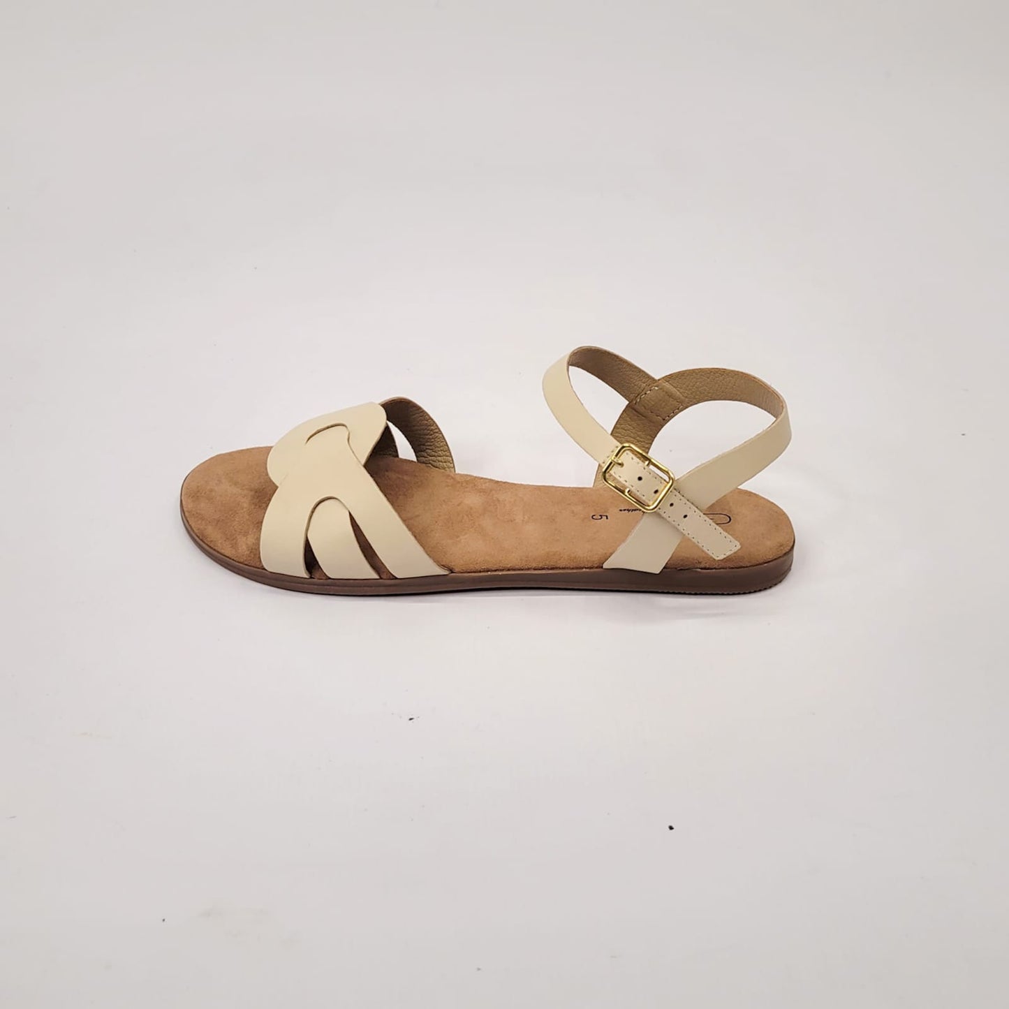 Gia leather nude ankle strap sandal