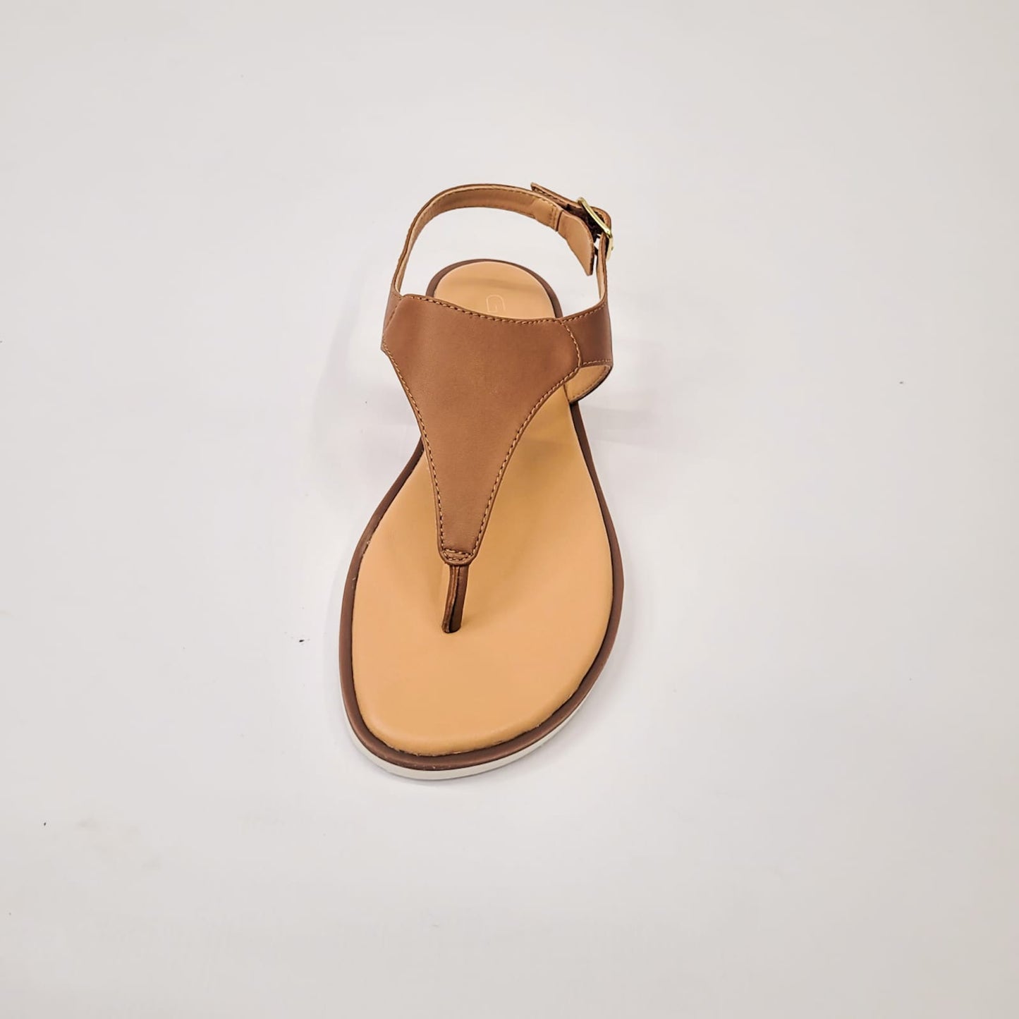 Gia leather tan toe thong sandal