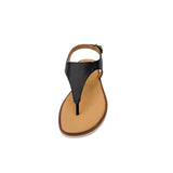 Gia Leather Black Toe Thong Sandal – detail shot