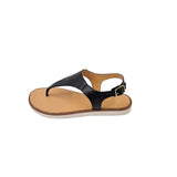 Gia Leather Black Toe Thong Sandal – front view