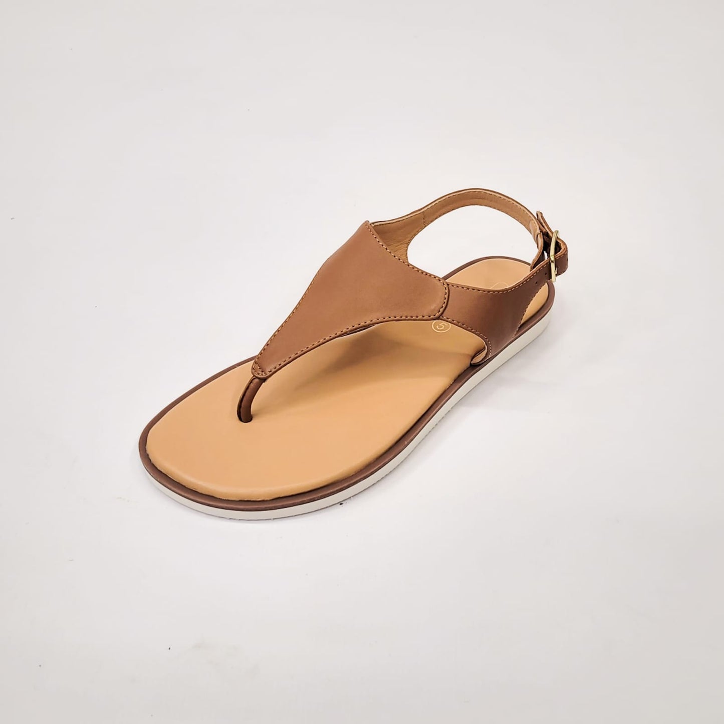 Gia leather tan toe thong sandal