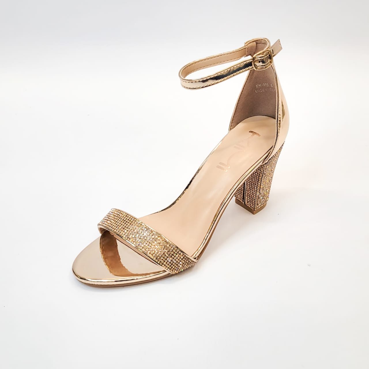 Kimi rose gold diamante bold heel