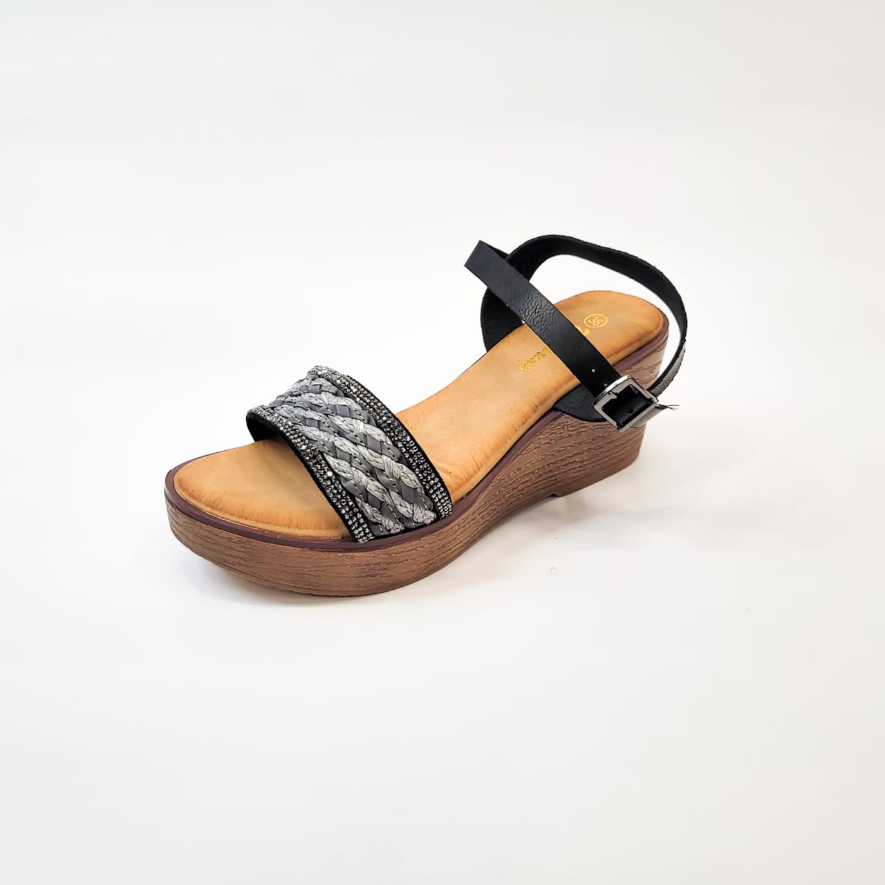 Wellspring black weave, beaded wedge