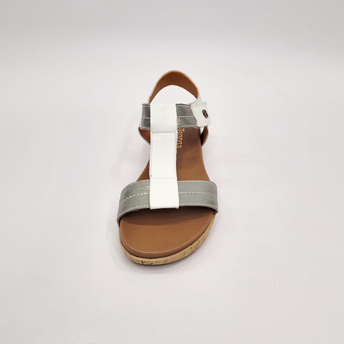 Tsonga white/silver T-bar sandal