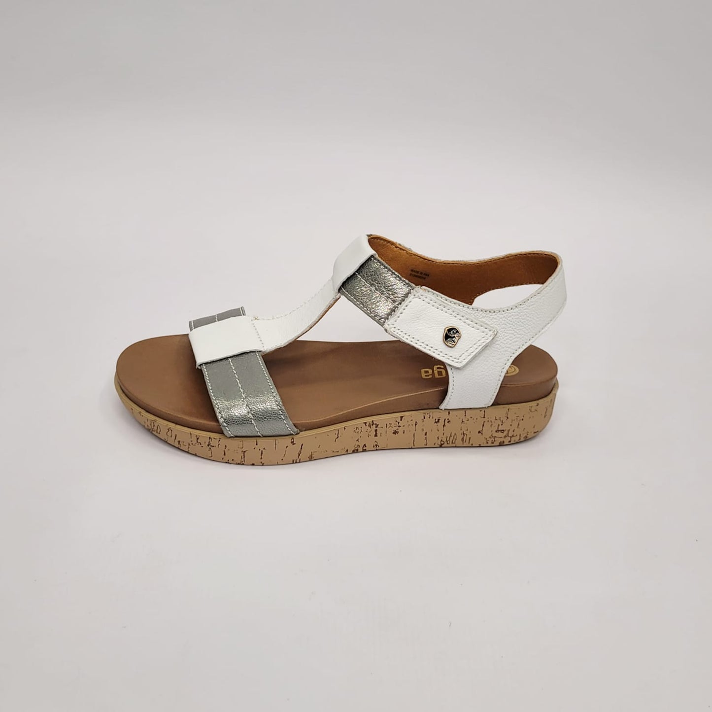 Tsonga white/silver T-bar sandal