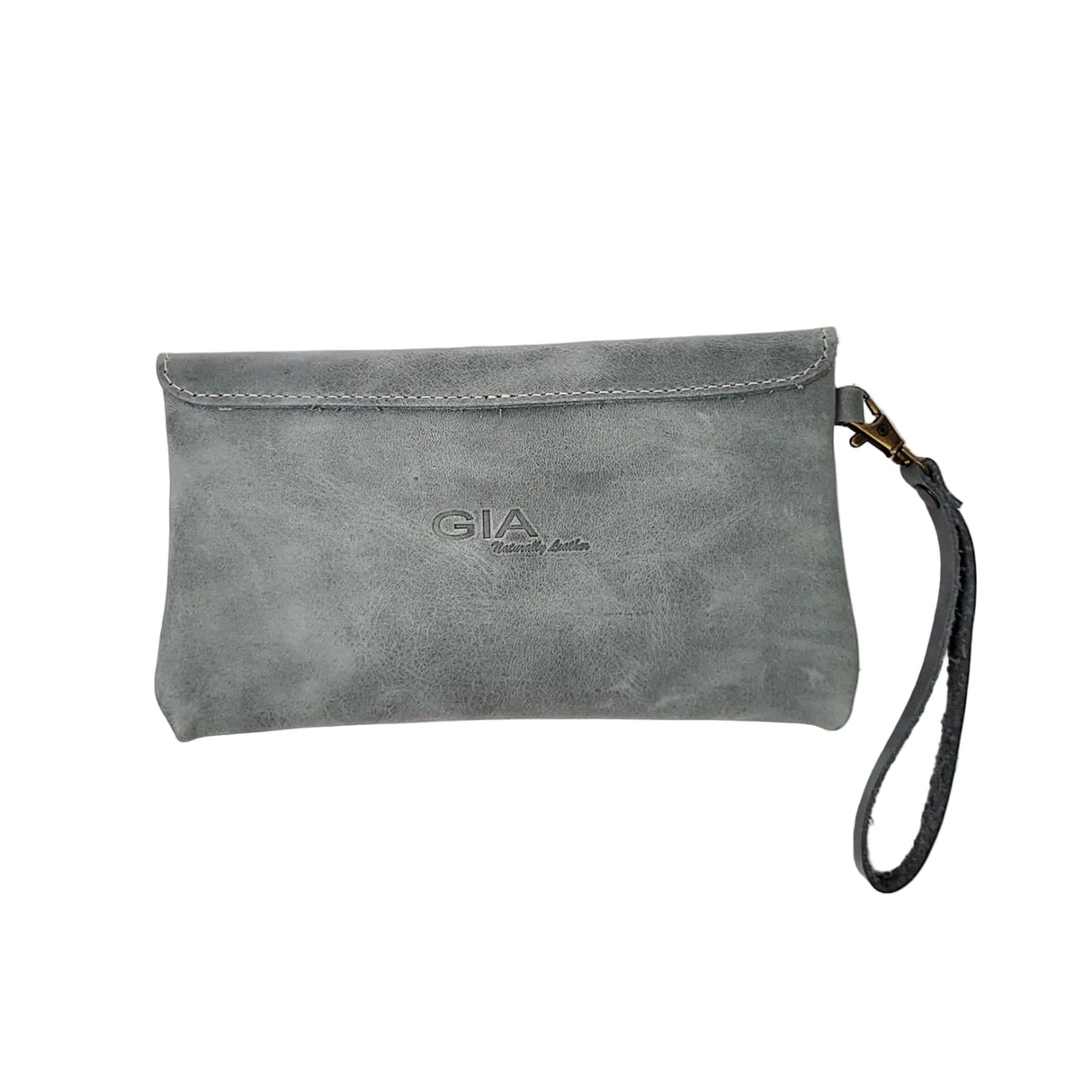 Gia Leather Blue Envelop Purse – side view