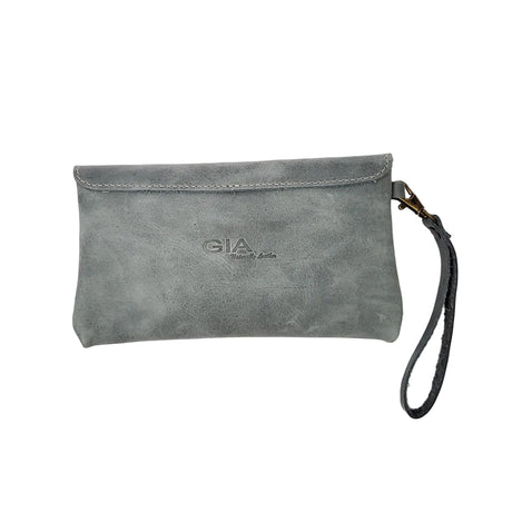 Gia Leather Blue Envelop Purse – side view