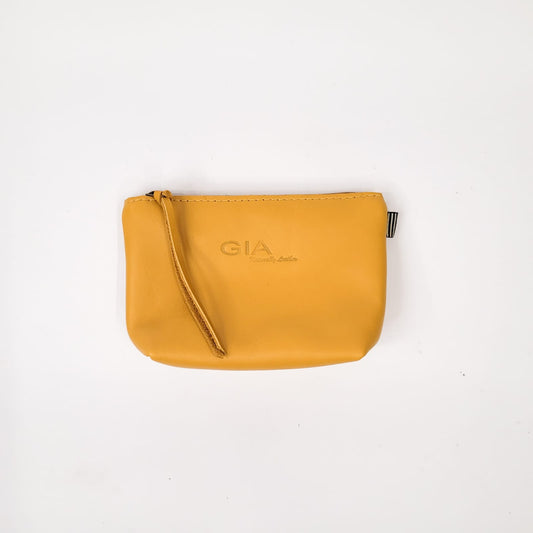 Gia leather mustard sandy purse