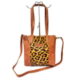 Gia Leather Tan/leopard Tote Bag – product image 1