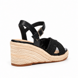 Butterfly Feet Escada 2 Wedge - Black, outer rear three-quarter view