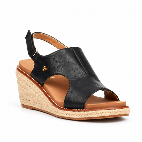 Butterfly Feet Mila 2 Wedge - Black, outer front three-quarter view