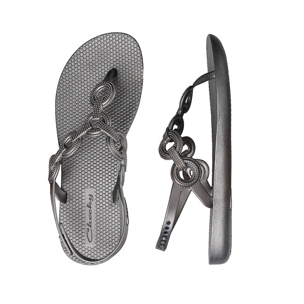 Cheeky pewter TOE POST CIRCLE DETAIL sandal