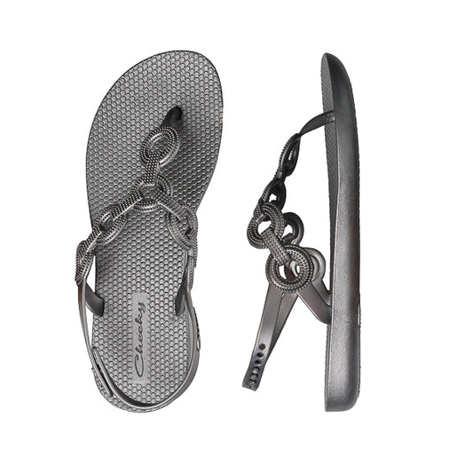 Cheeky pewter IMPRESS toe post sandal