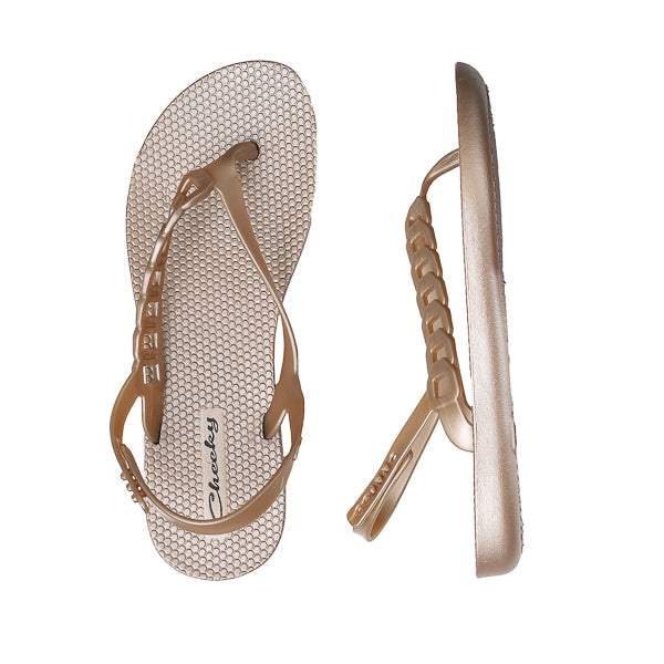 Cheeky gold LINK toe post sandal