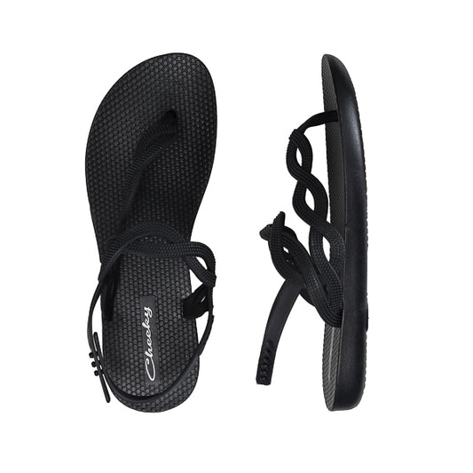 Cheeky black BEV toe post sandal