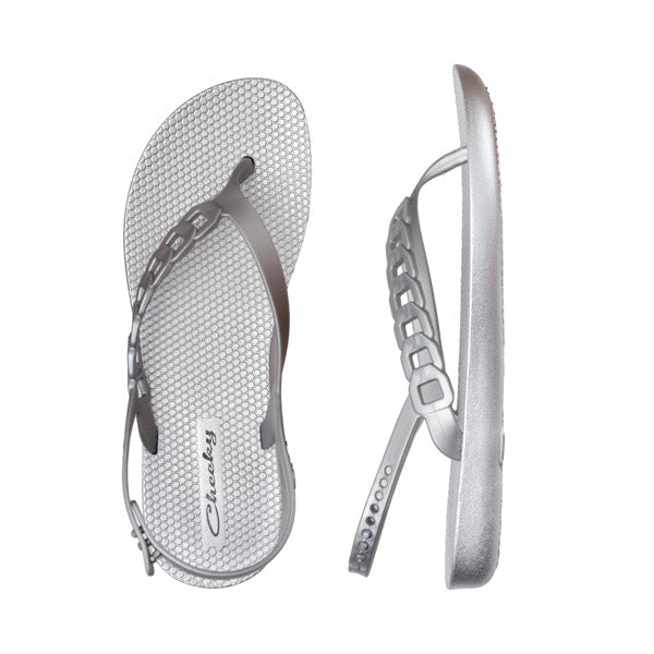 Cheeky silver LINK toe post sandal