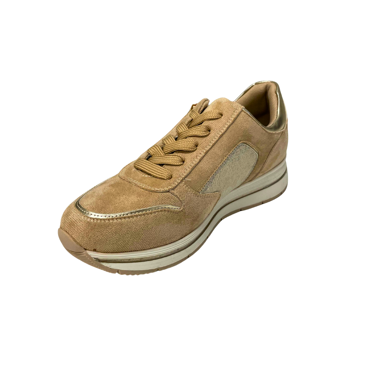 Detailed Lace Up Sneaker - Beige