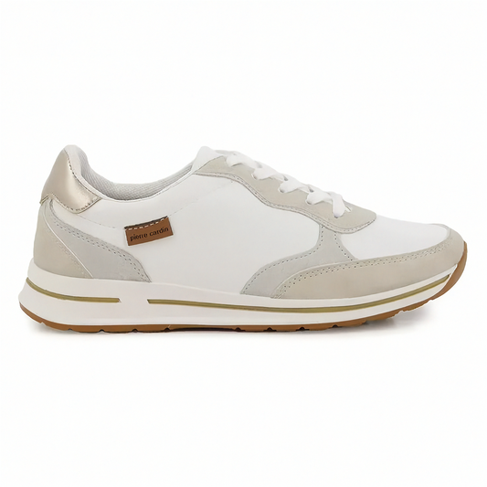 Pierre Cardin Lace Up Sneaker - White/Beige