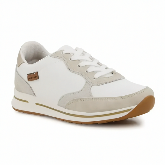 Pierre Cardin Lace Up Sneaker - White/Beige