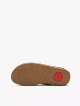 Fitflop Lulu Glossy Button Toe-Post Sandals - Deep Tan