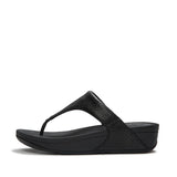 Fitflop Lulu Snake Toe-Post Sandals - Black - side view