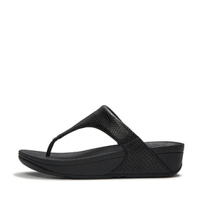 Fitflop Lulu Snake Toe-Post Sandals - Black - side view