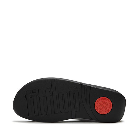 Fitflop Lulu Snake Toe-Post Sandals - Black - sole view