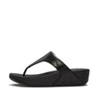 Fitflop Lulu Crocodile Toe-Post Sandals - Black - side view