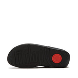 Fitflop Lulu Crocodile Toe-Post Sandals - Black - sole view
