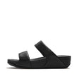Fitflop Lulu Snake Leather Slides - Black - side view