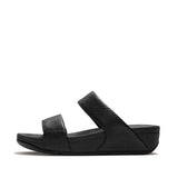 Fitflop Lulu Snake Leather Slides - Black - side view
