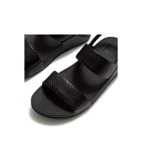 Fitflop Lulu Snake Leather Back-Strap Sandals - Black - detail view