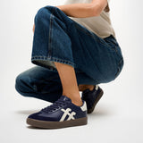 Fitflop THE DASH T-Toe Leather Sneakers - Midnight Navy/Urban White
