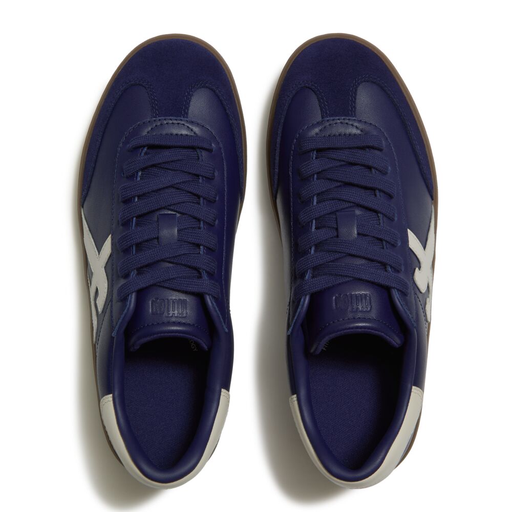 Fitflop THE DASH T-Toe Leather Sneakers - Midnight Navy/Urban White