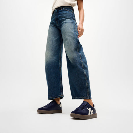 Fitflop THE DASH T-Toe Leather Sneakers - Midnight Navy/Urban White