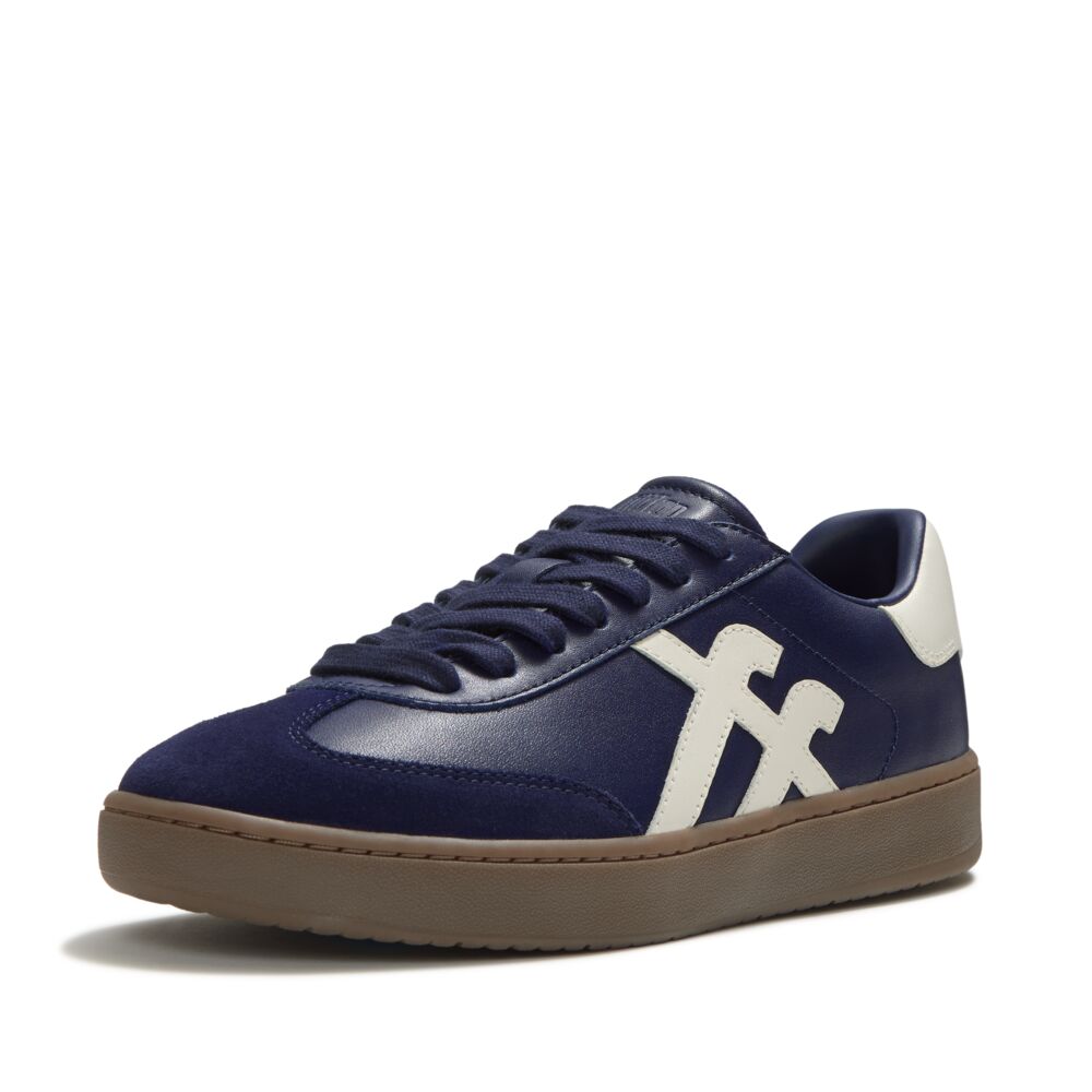 Fitflop THE DASH T-Toe Leather Sneakers - Midnight Navy/Urban White