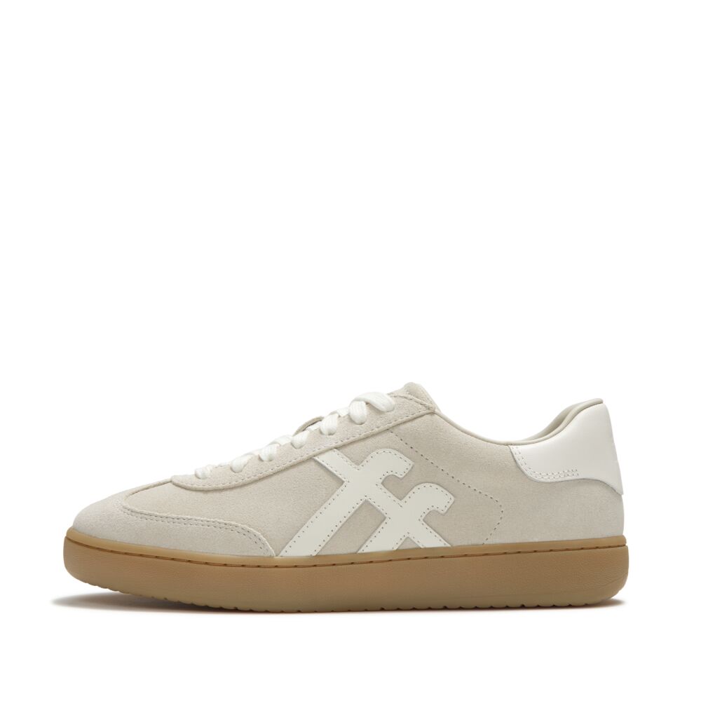 Fitflop THE DASH T-Toe Suede Sneakers - Hazy Taupe/Cream