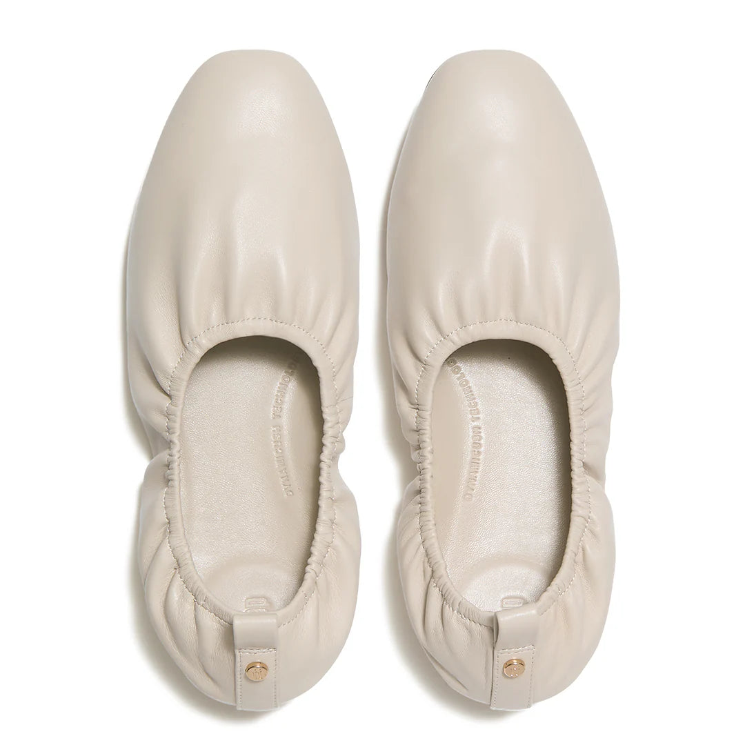 Fitflop DELICATO Poise Leather Ballerinas - Hazy Taupe
