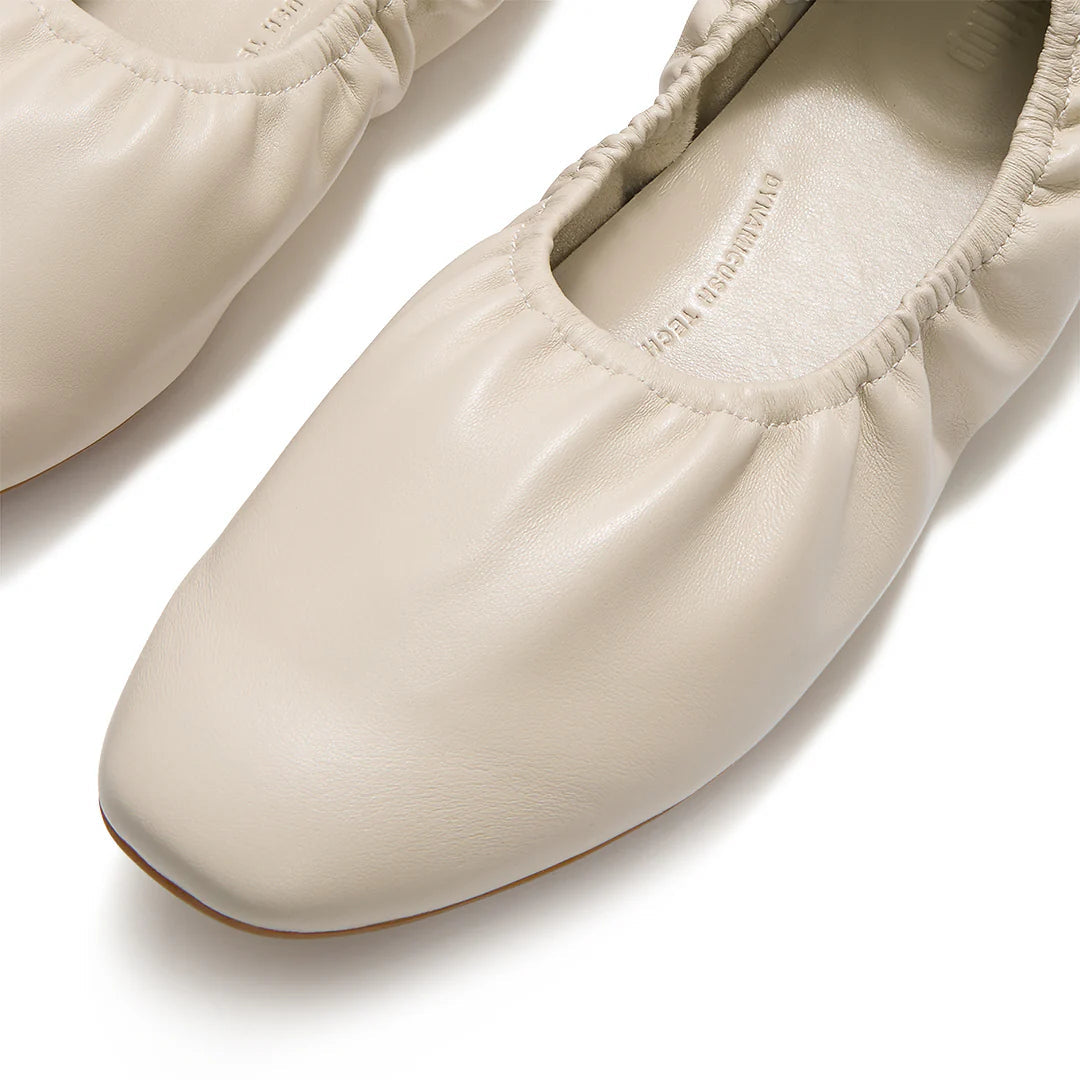 Fitflop DELICATO Poise Leather Ballerinas - Hazy Taupe